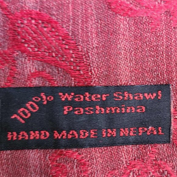 Watershawl  100% Pashmina Made in Nepal Rust Red - Picture 2 of 8